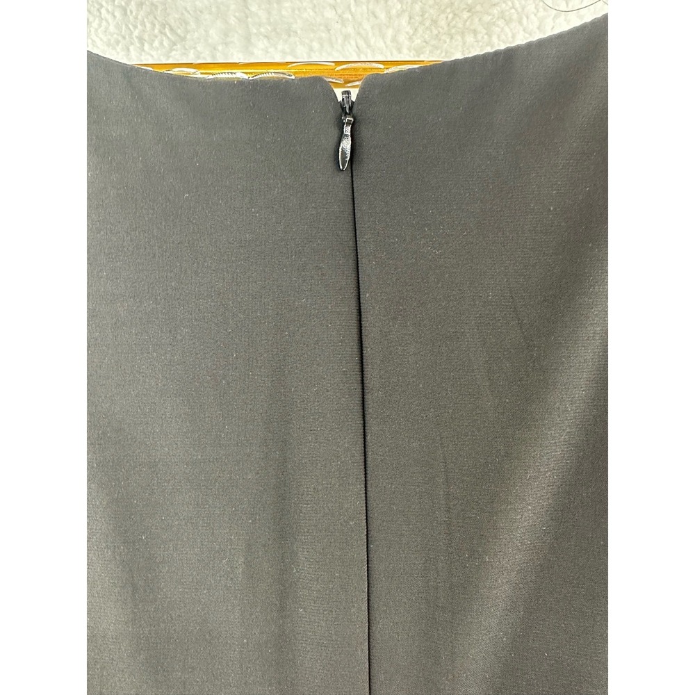R&M Richards Fit & Flare Dress Women 12 Black White High Low Belted - Picture 4 of 8